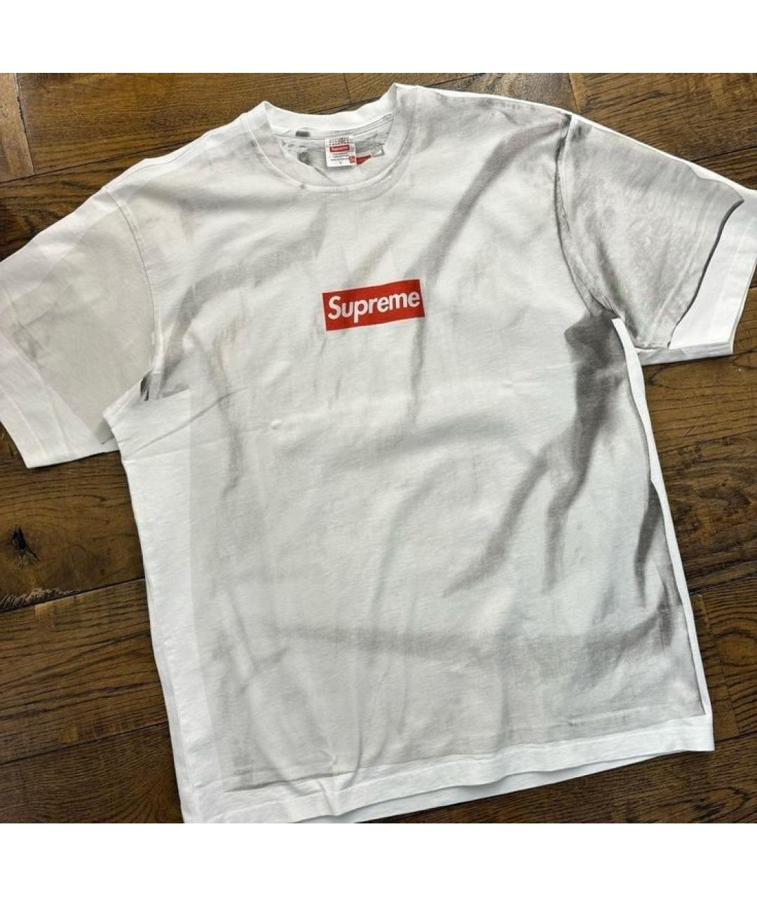 SUPREME Белая хлопковая футболка, фото 4