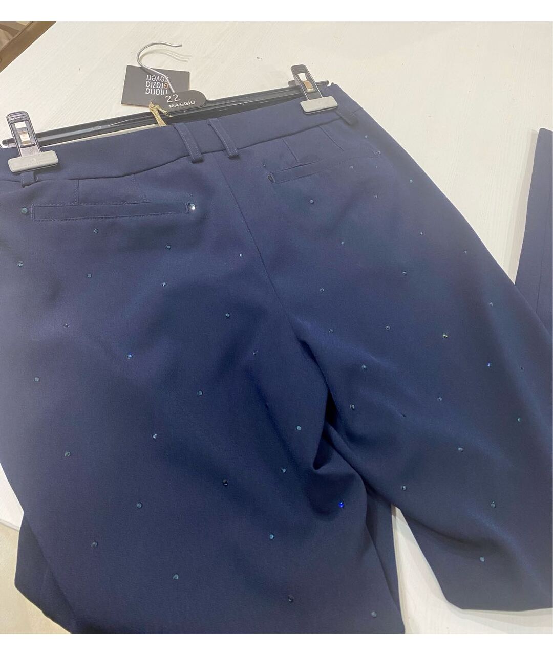 MARIA GRAZIA SEVERI Синие вискозные прямые брюки, фото 3