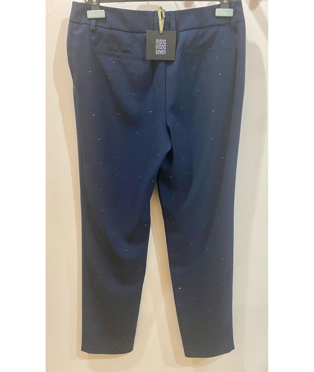MARIA GRAZIA SEVERI Синие вискозные прямые брюки, фото 2