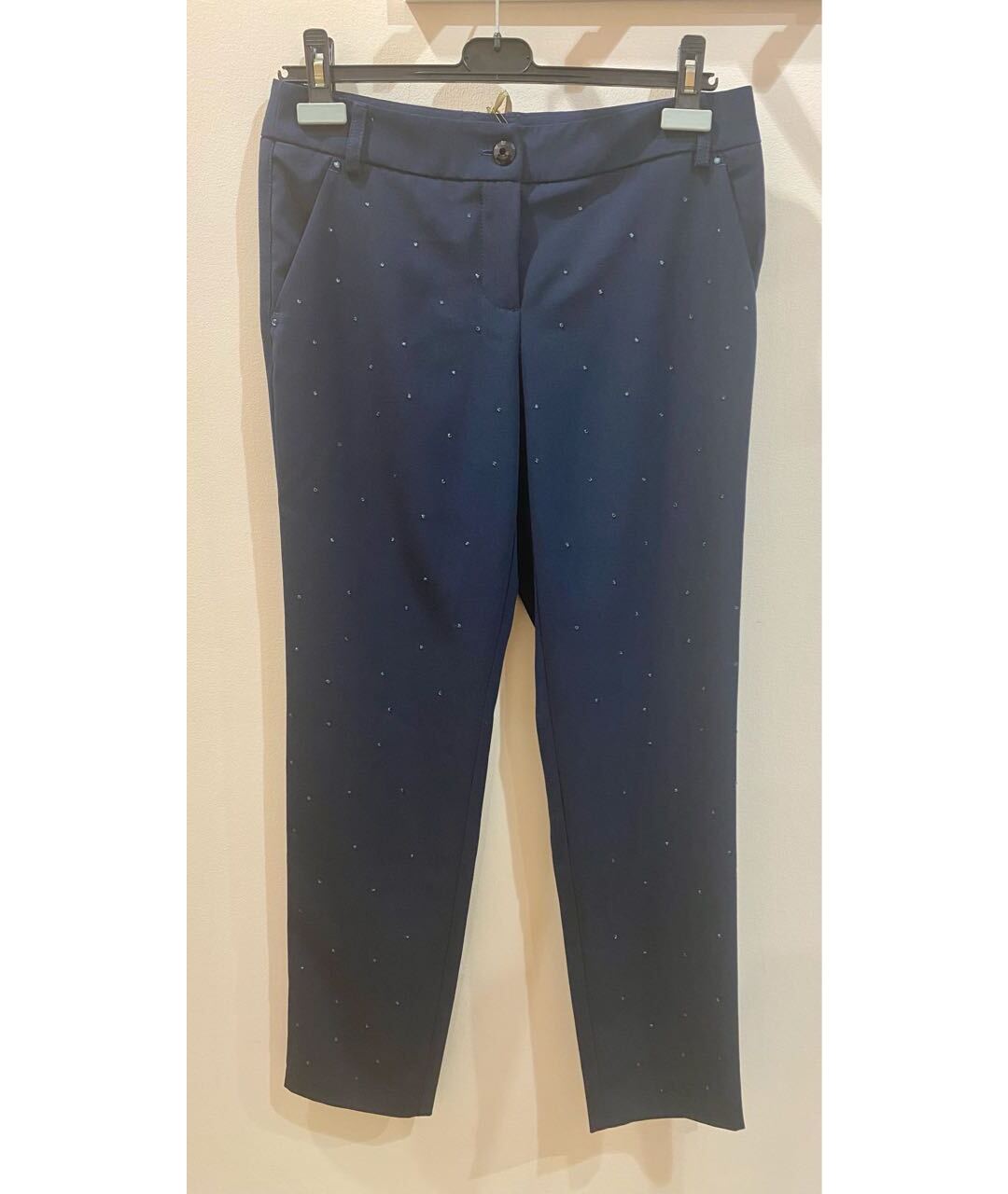 MARIA GRAZIA SEVERI Синие вискозные прямые брюки, фото 4