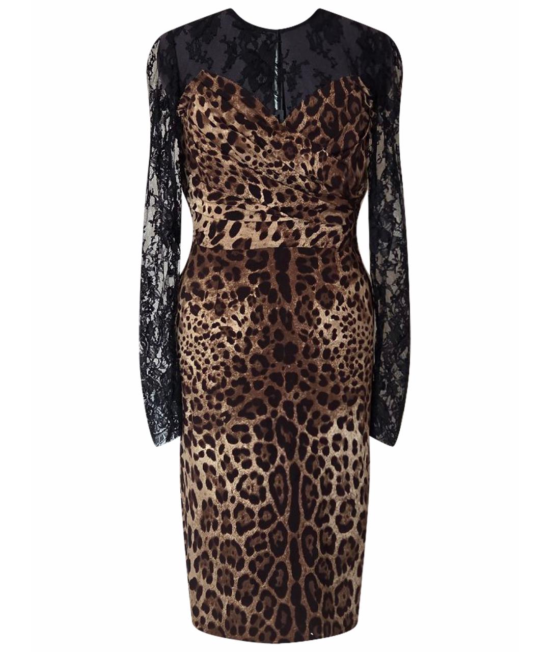 DOLCE&GABBANA Мульти шелковое коктейльное платье, фото 1