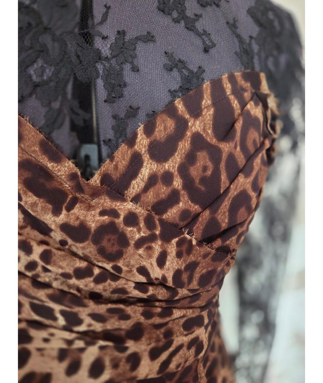 DOLCE&GABBANA Мульти шелковое коктейльное платье, фото 3