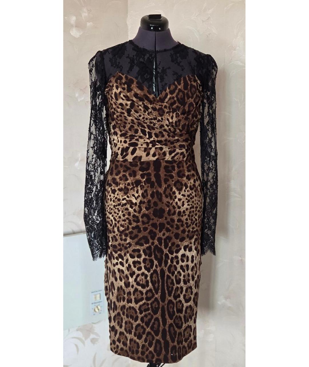 DOLCE&GABBANA Мульти шелковое коктейльное платье, фото 6