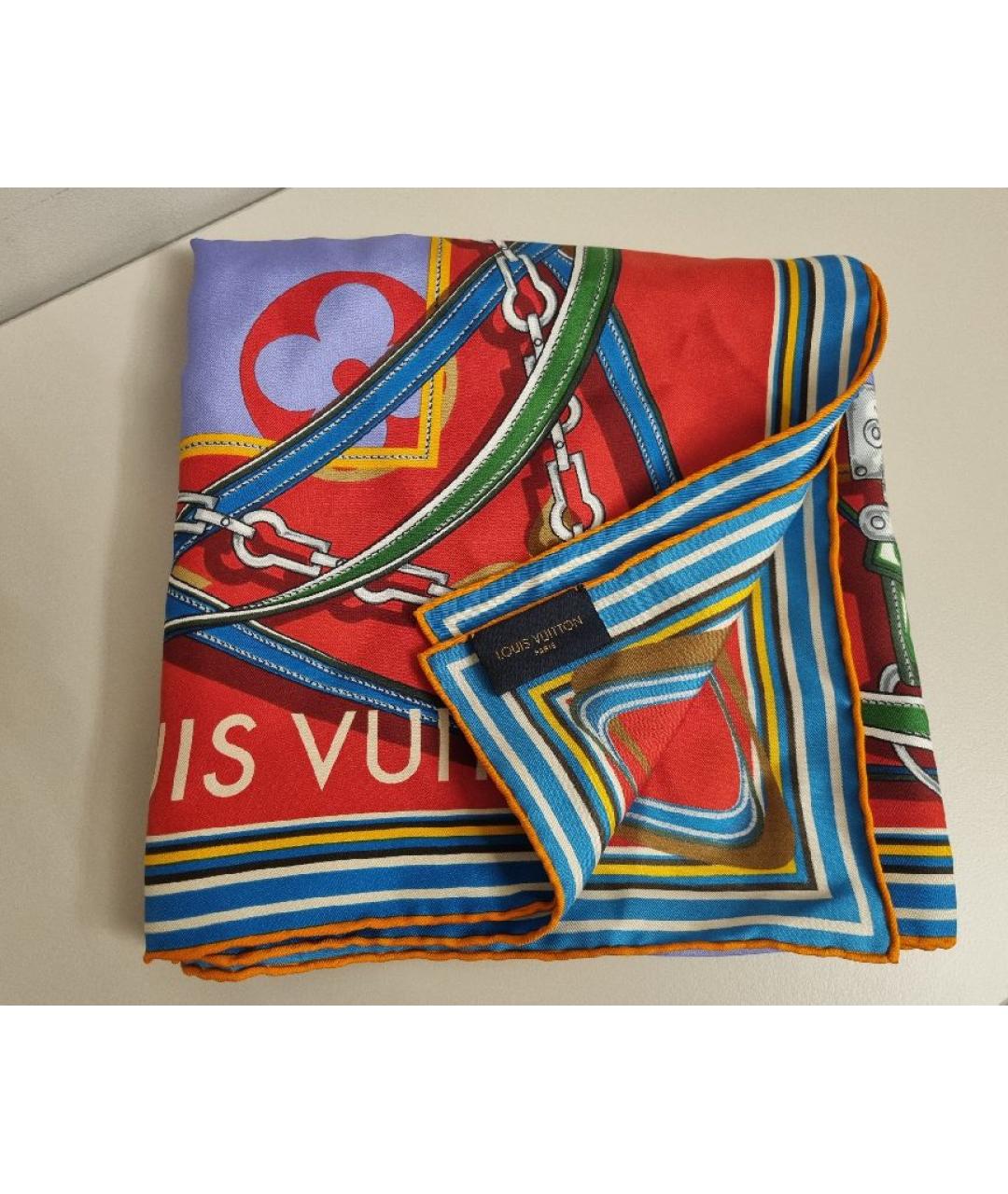 LOUIS VUITTON Мульти шелковый платок, фото 7