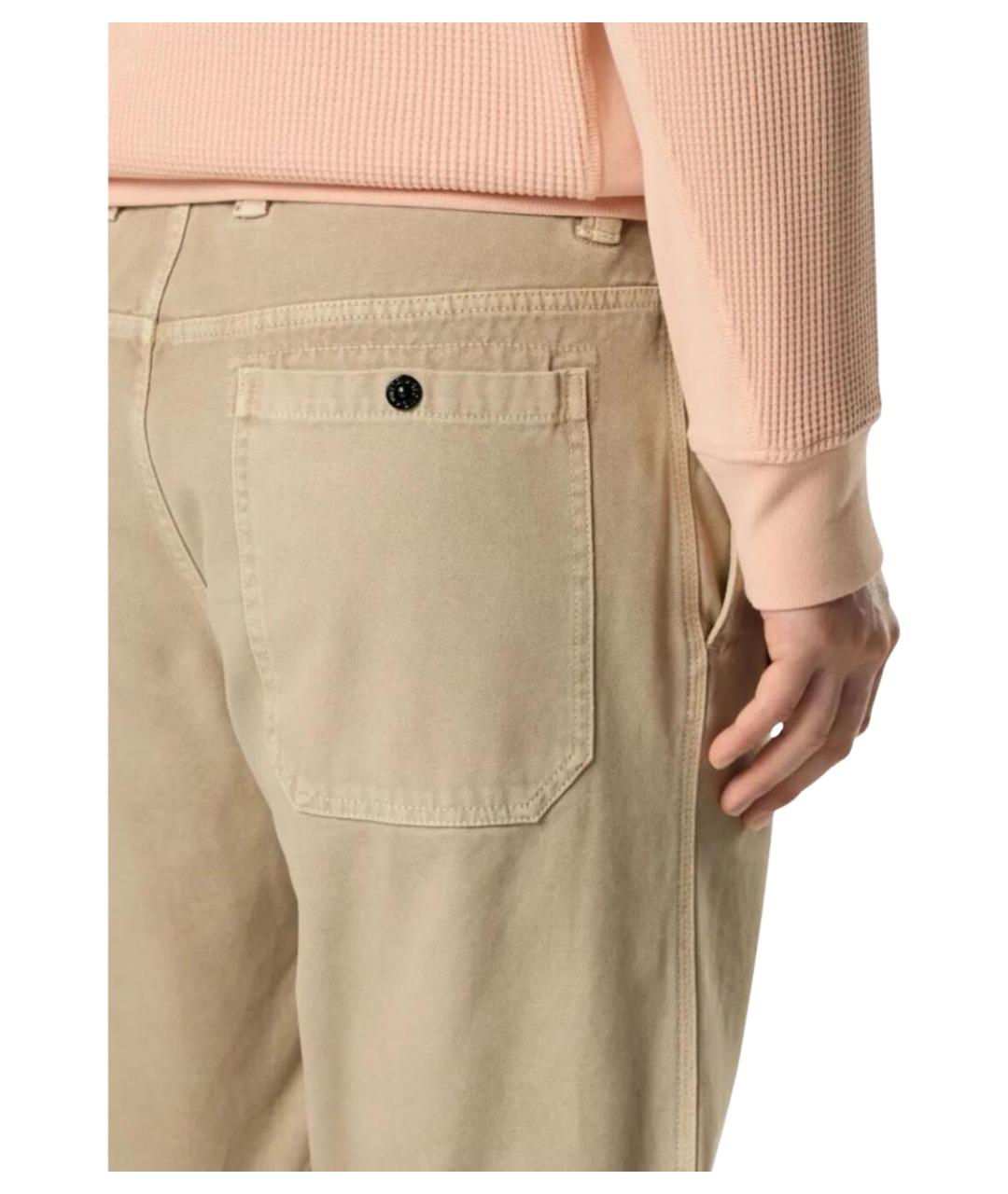 STONE ISLAND Бежевые хлопковые повседневные брюки, фото 3