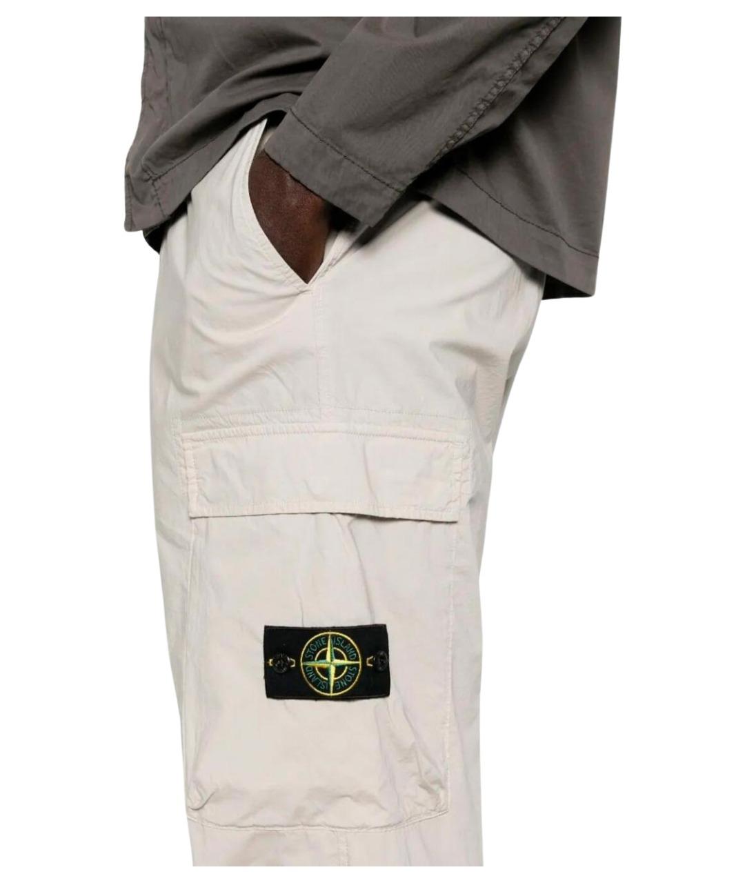 STONE ISLAND Серые хлопковые повседневные брюки, фото 4
