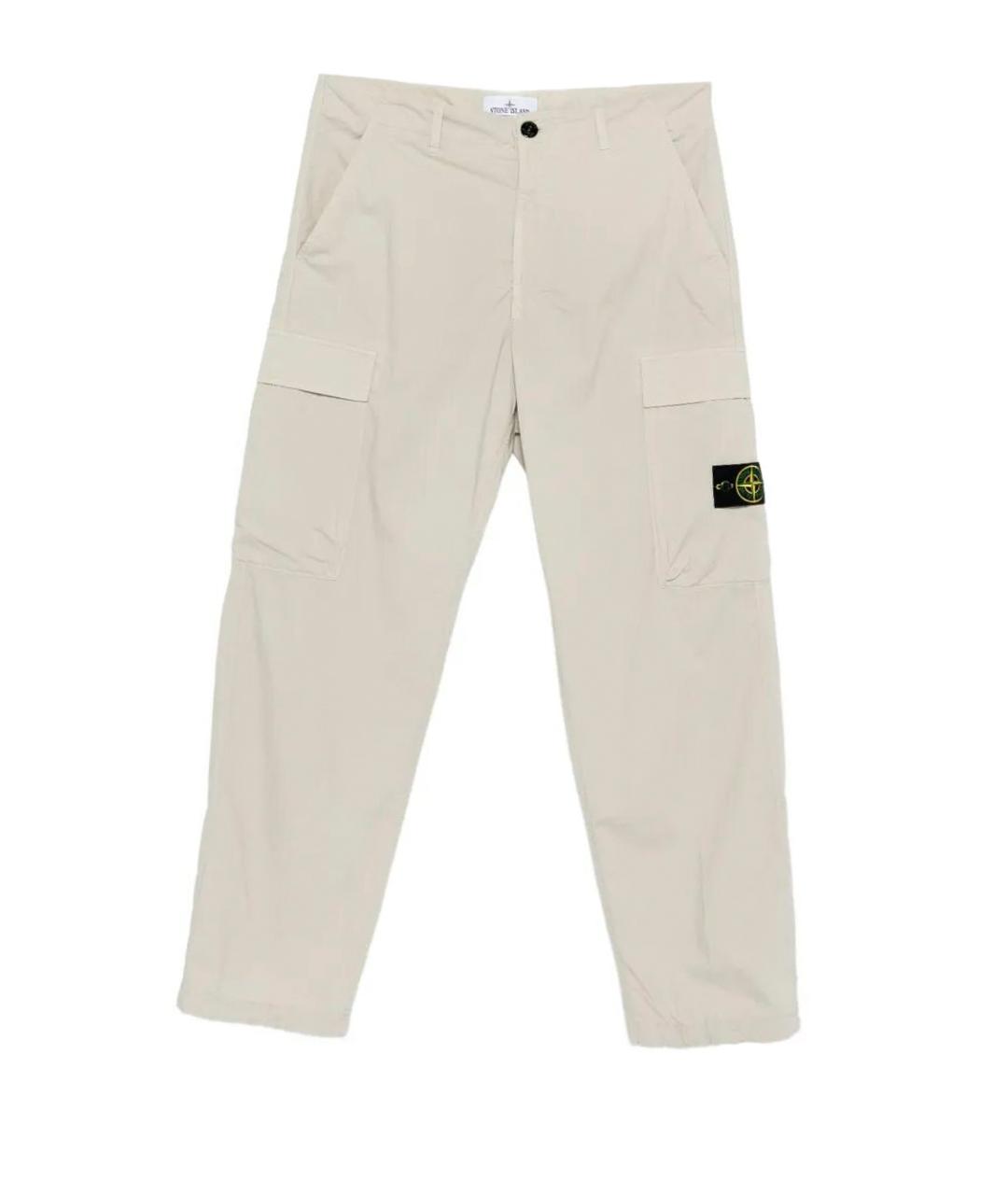 STONE ISLAND Серые хлопковые повседневные брюки, фото 1