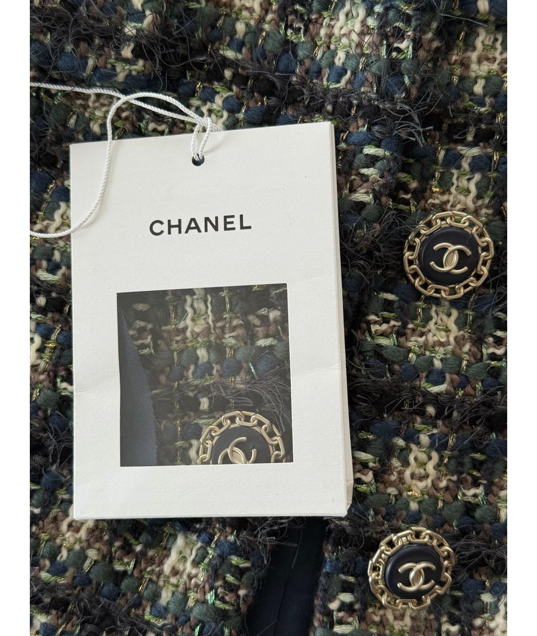 CHANEL Черный твидовый жакет/пиджак, фото 3