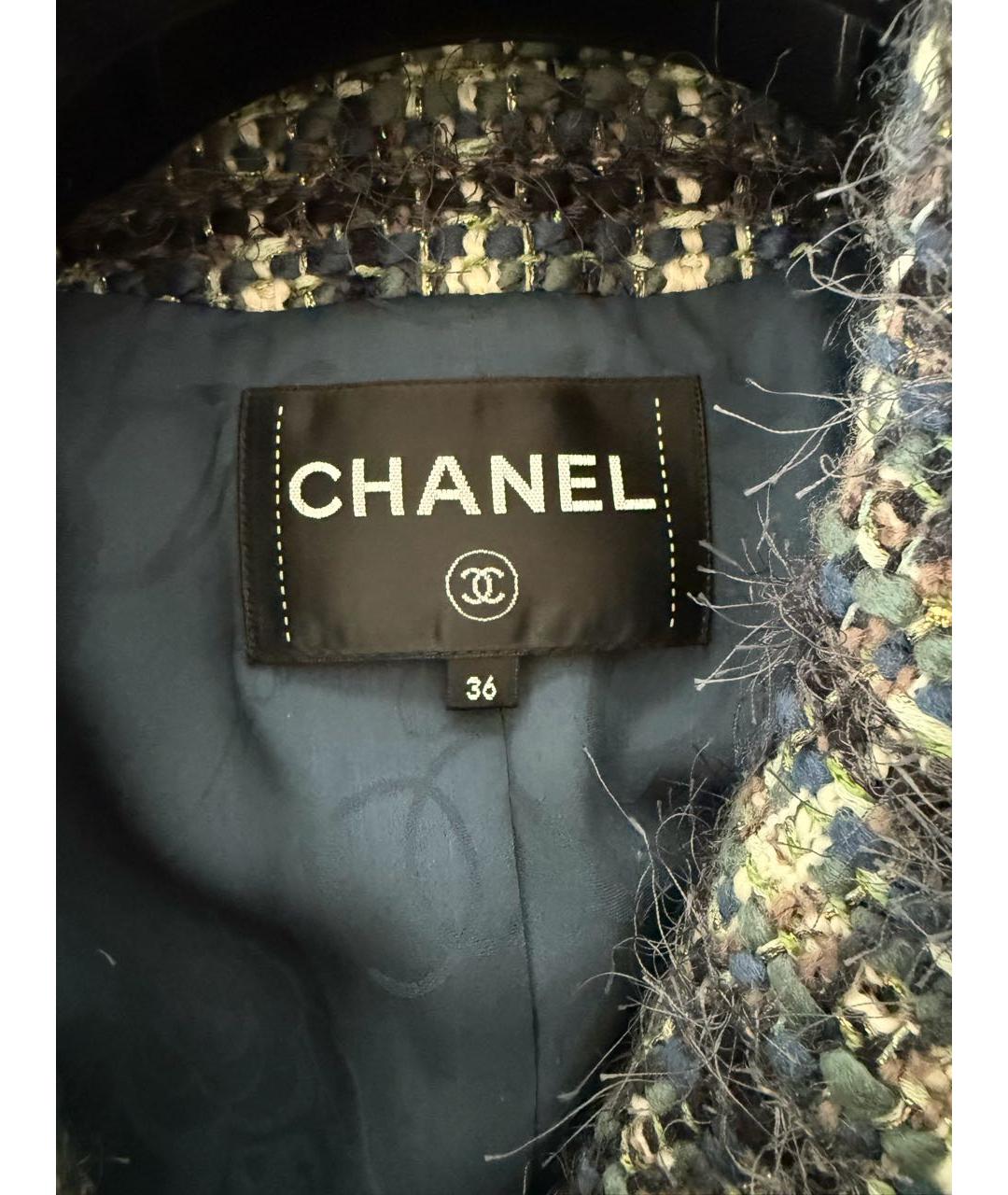 CHANEL Черный твидовый жакет/пиджак, фото 5