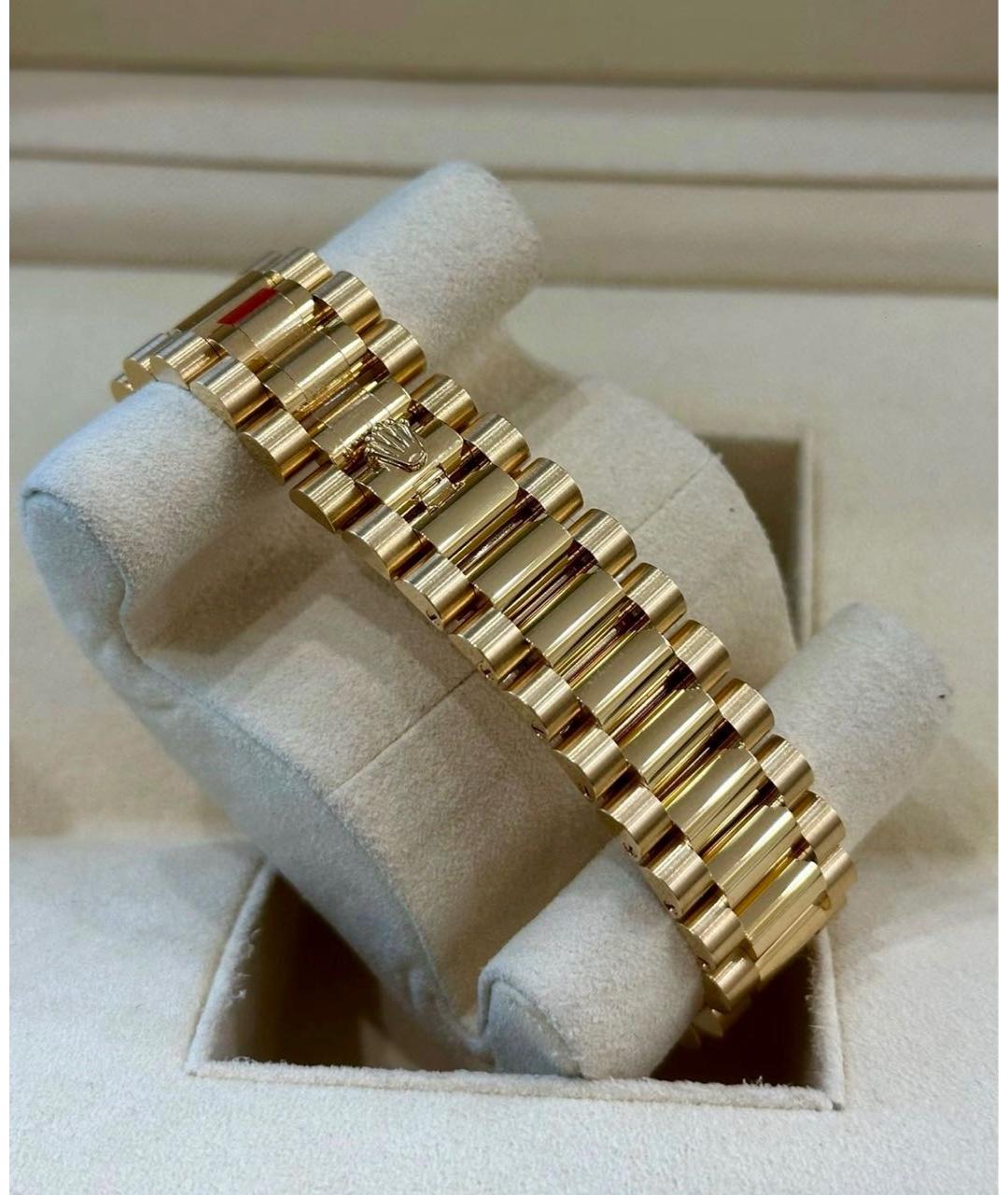 ROLEX Голубые часы из желтого золота, фото 4