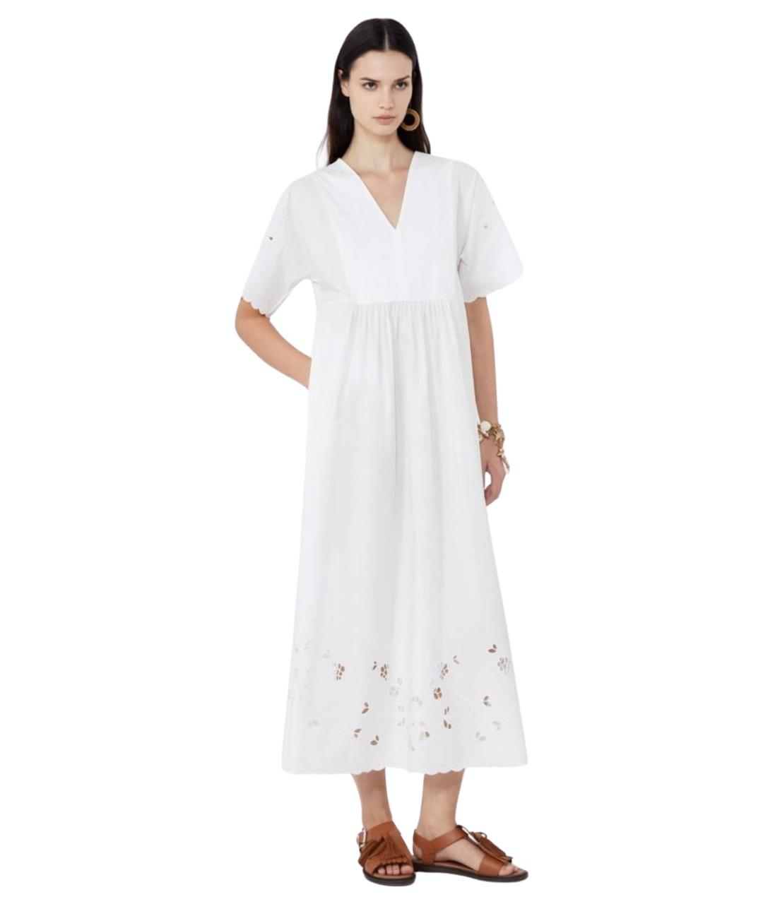 WEEKEND MAX MARA Белое хлопковое повседневное платье, фото 2