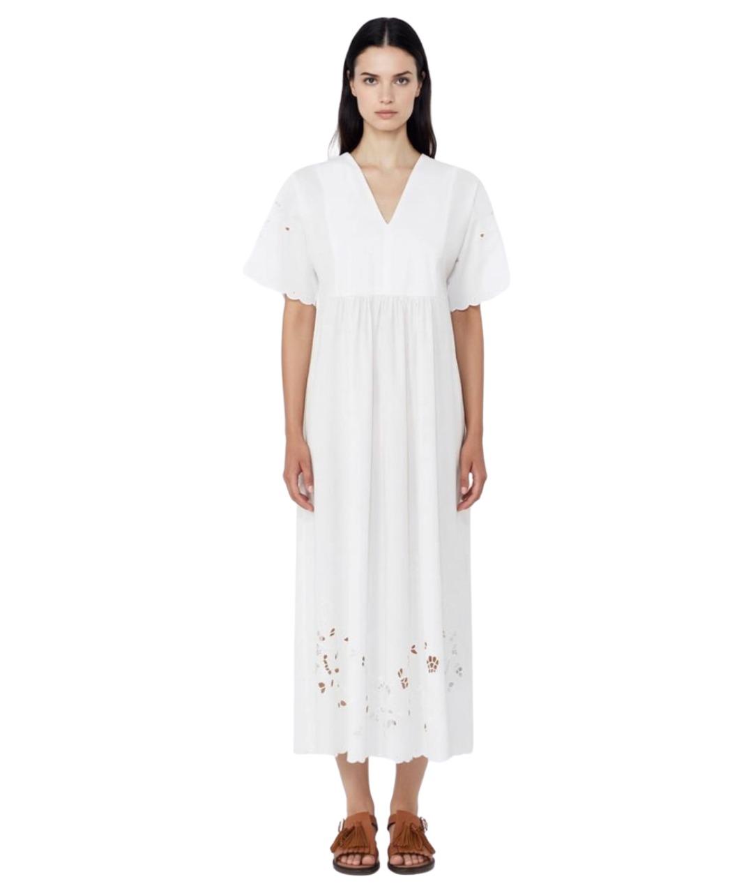 WEEKEND MAX MARA Белое хлопковое повседневное платье, фото 3
