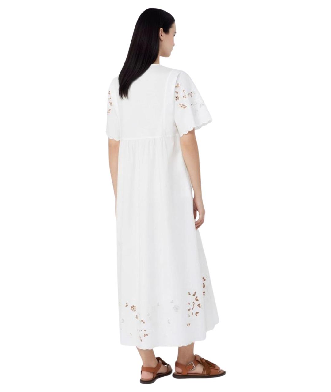 WEEKEND MAX MARA Белое хлопковое повседневное платье, фото 4