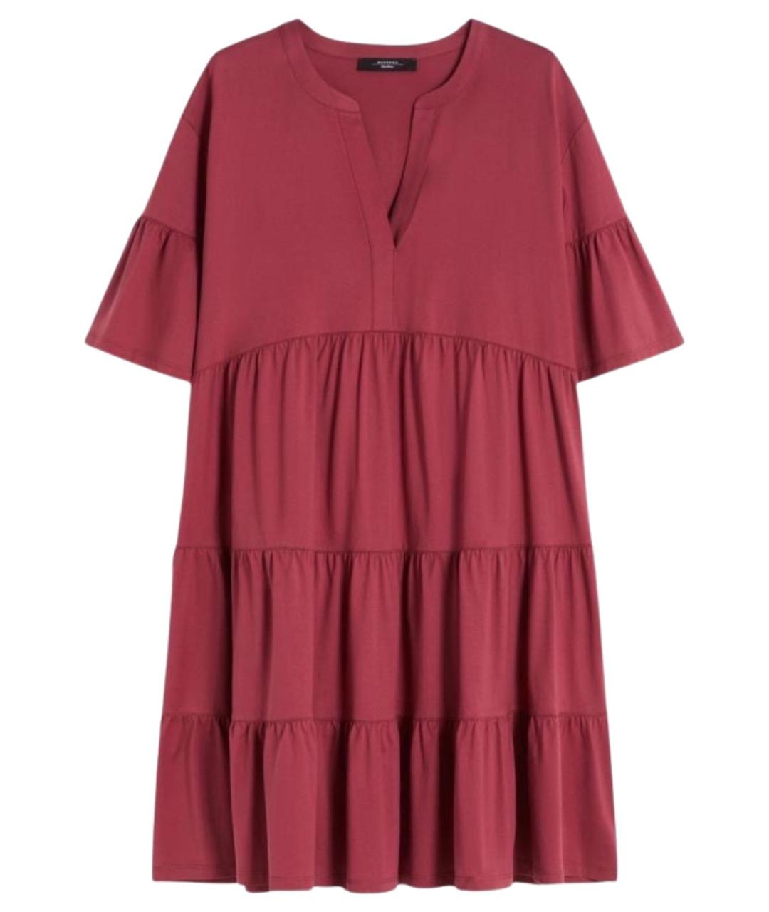 WEEKEND MAX MARA Бордовое хлопковое повседневное платье, фото 1