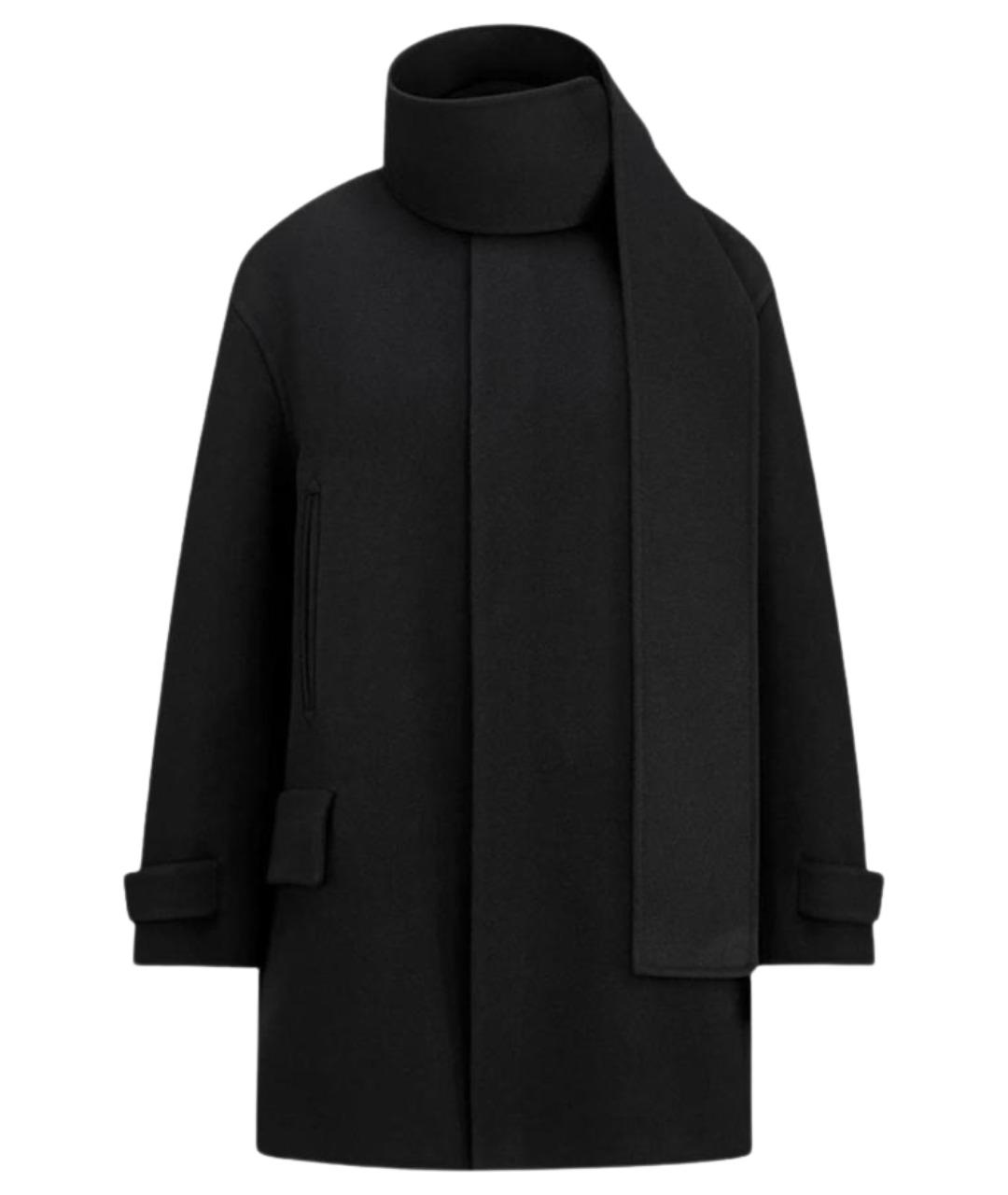 CHRISTIAN DIOR Черное шерстяное пальто, фото 1