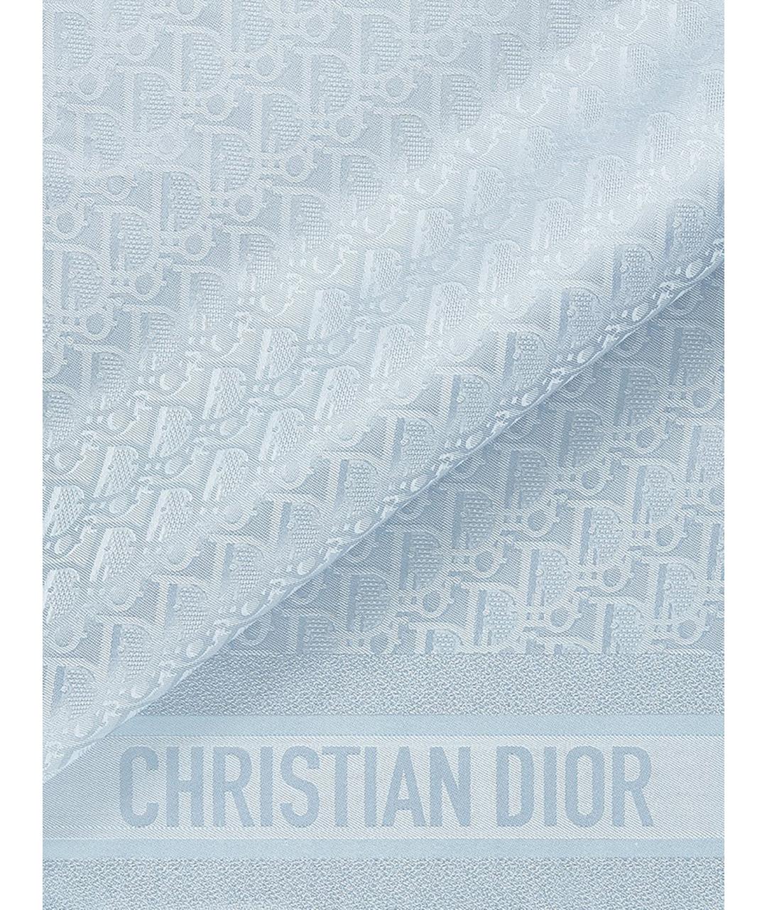 CHRISTIAN DIOR Голубой шелковый платок, фото 2