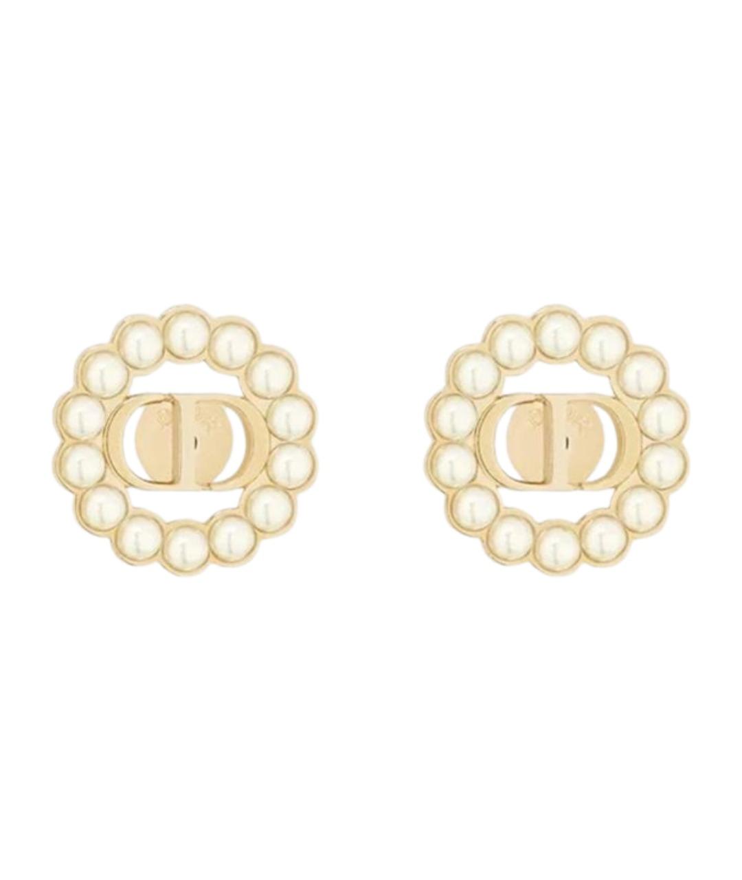 CHRISTIAN DIOR Золотые металлические серьги, фото 1
