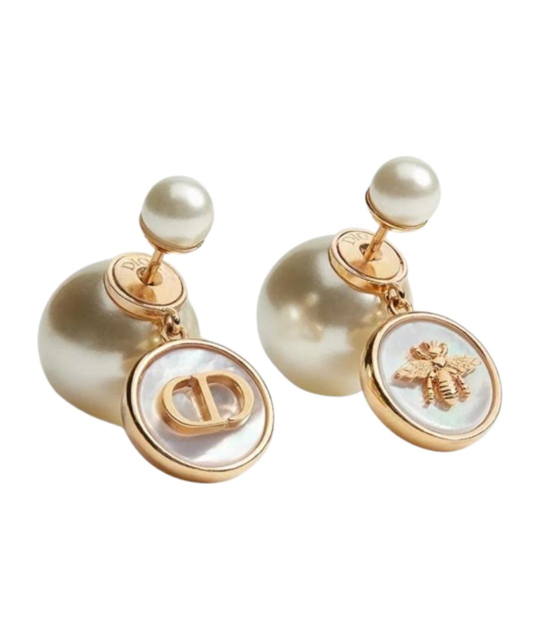 CHRISTIAN DIOR Золотые металлические серьги, фото 1