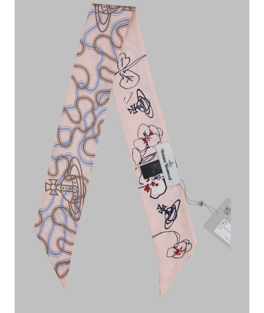 VIVIENNE WESTWOOD Розовый шелковый платок, фото 2