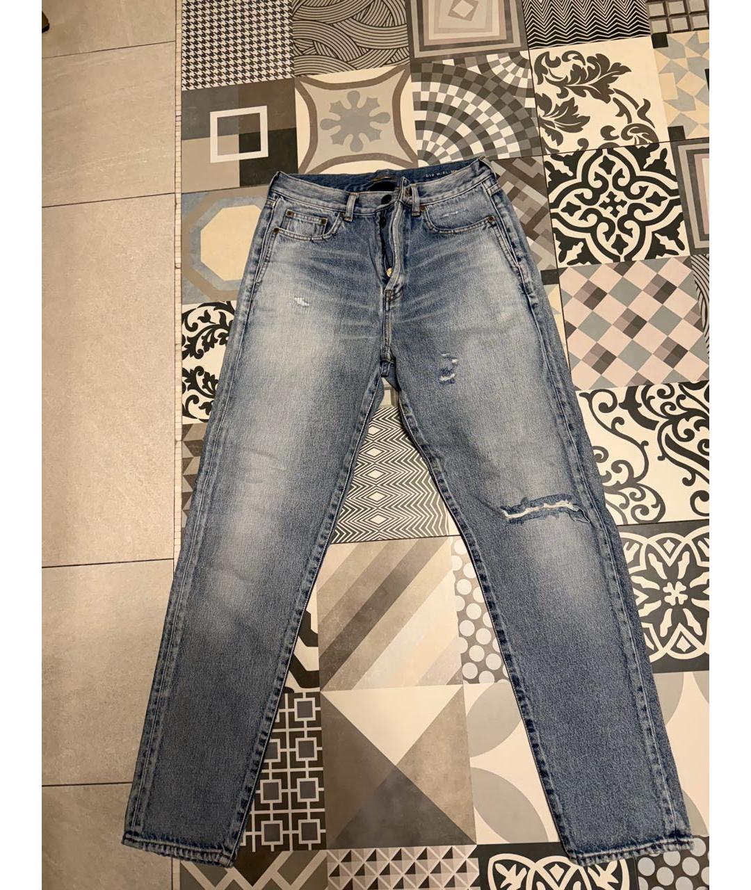 SAINT LAURENT Голубые джинсы слим, фото 2