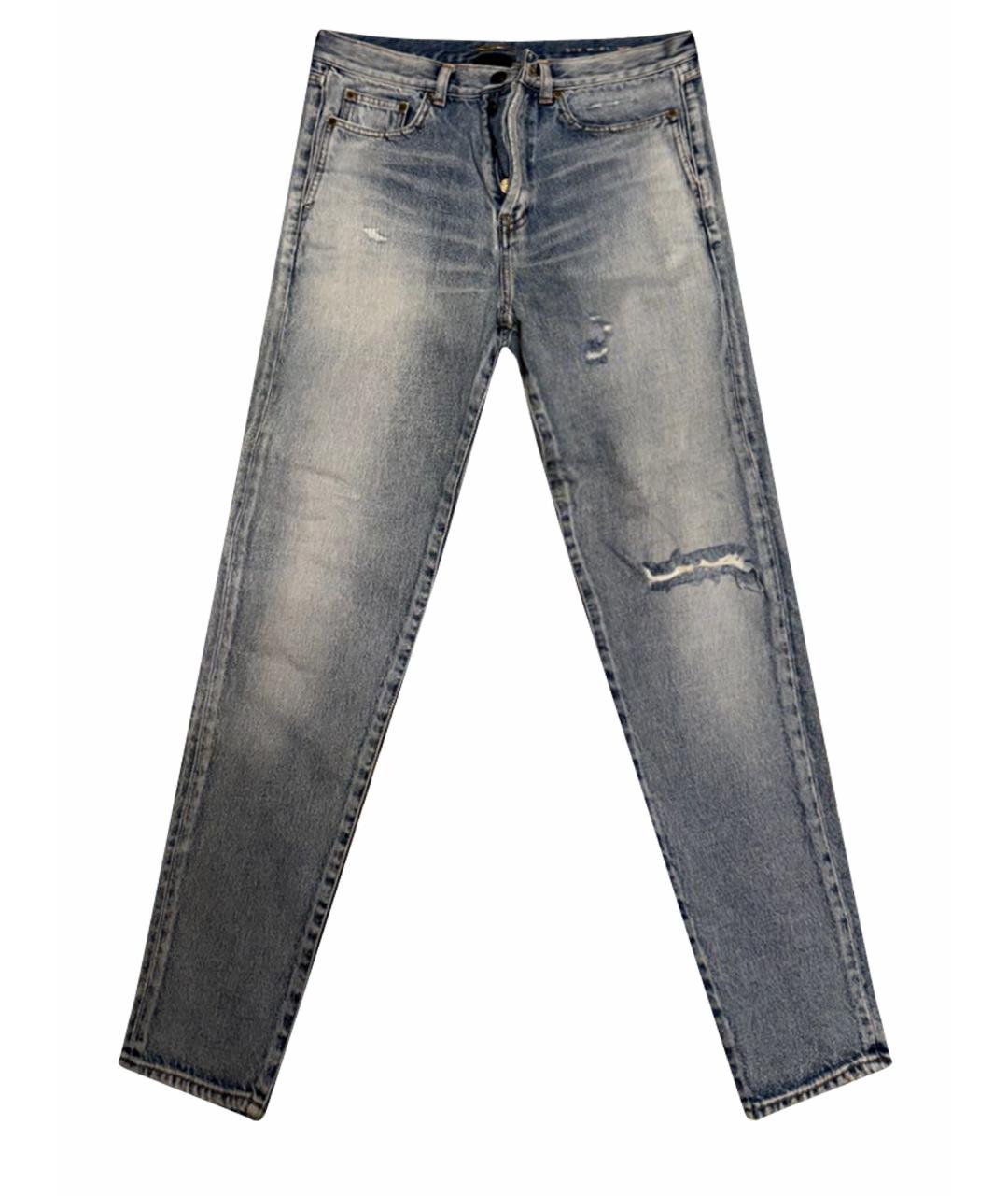 SAINT LAURENT Голубые джинсы слим, фото 1