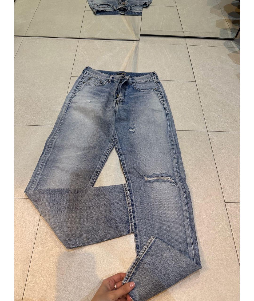 SAINT LAURENT Голубые джинсы слим, фото 5