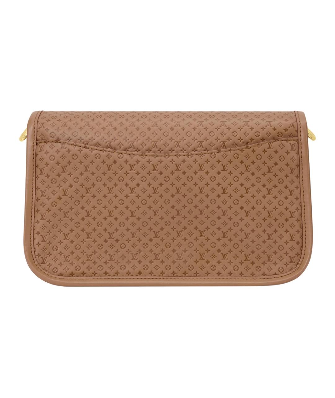 LOUIS VUITTON Коричневая кожаная сумка с короткими ручками, фото 3