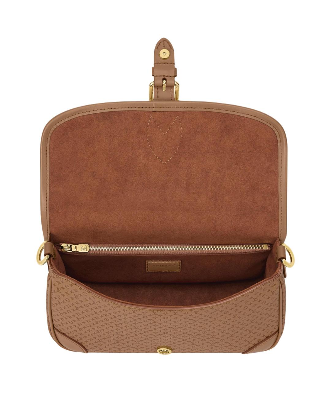 LOUIS VUITTON Коричневая кожаная сумка с короткими ручками, фото 4