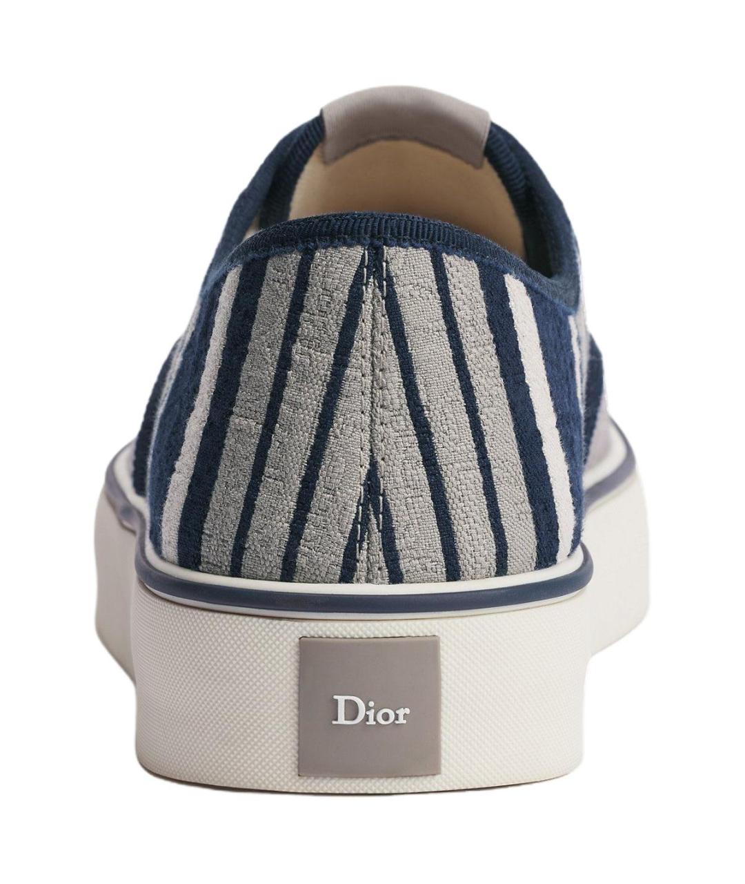 CHRISTIAN DIOR Серые текстильные низкие кроссовки / кеды, фото 4