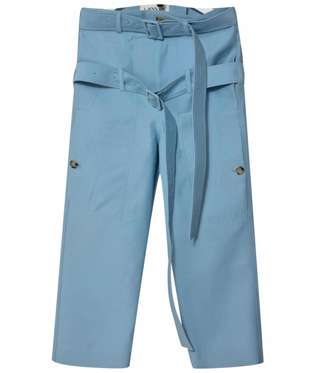 LANVIN Голубые хлопковые шорты, фото 1