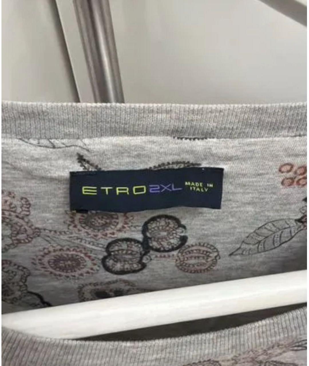 ETRO Серая хлопковая футболка, фото 3