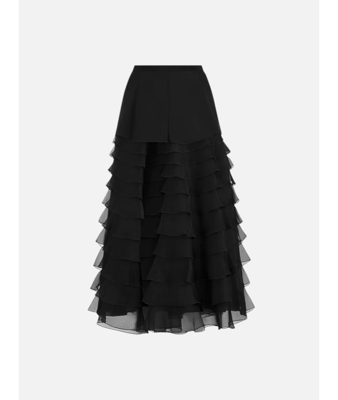 CHRISTIAN DIOR Черная шелковая юбка миди, фото 5