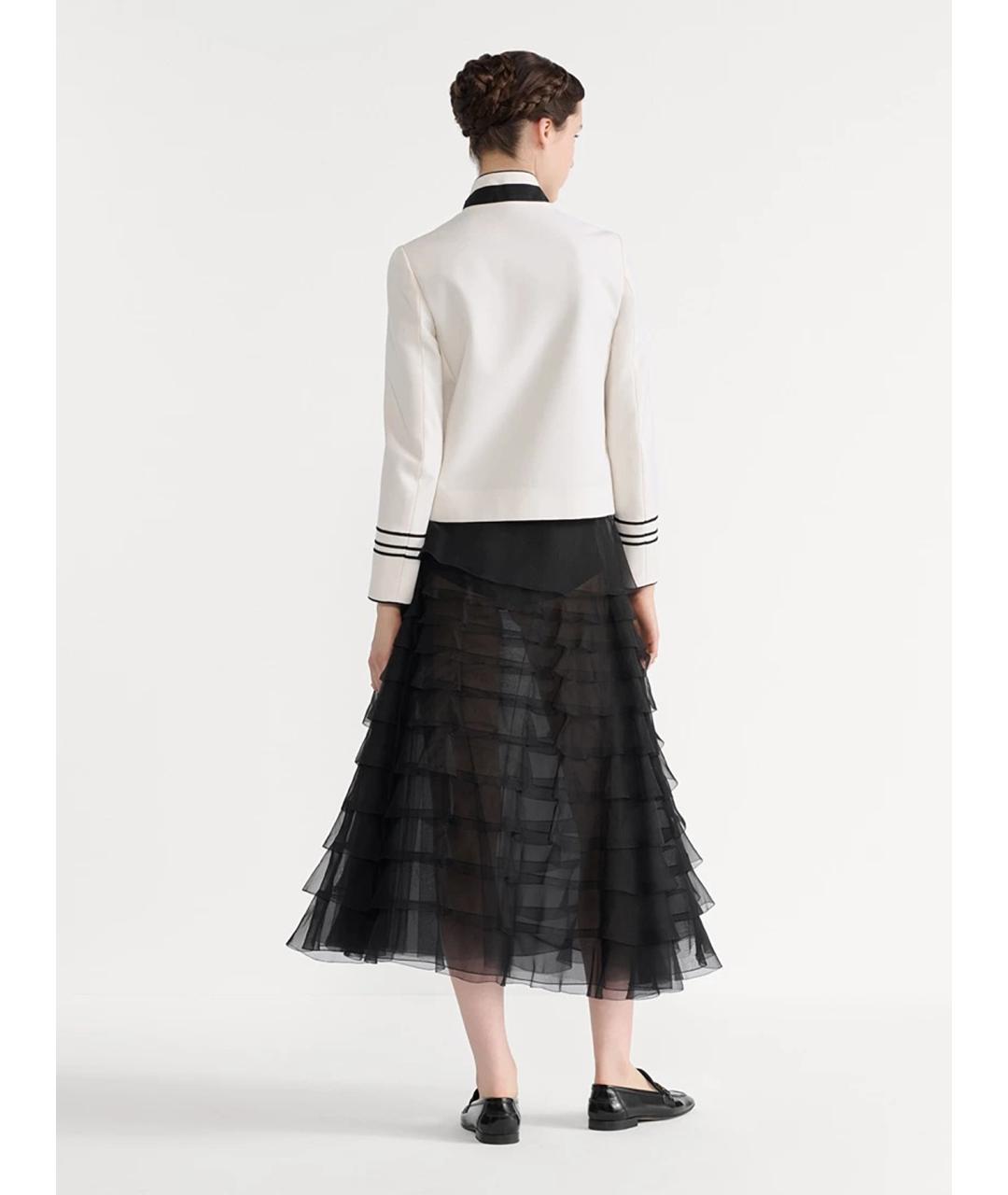 CHRISTIAN DIOR Черная шелковая юбка миди, фото 3