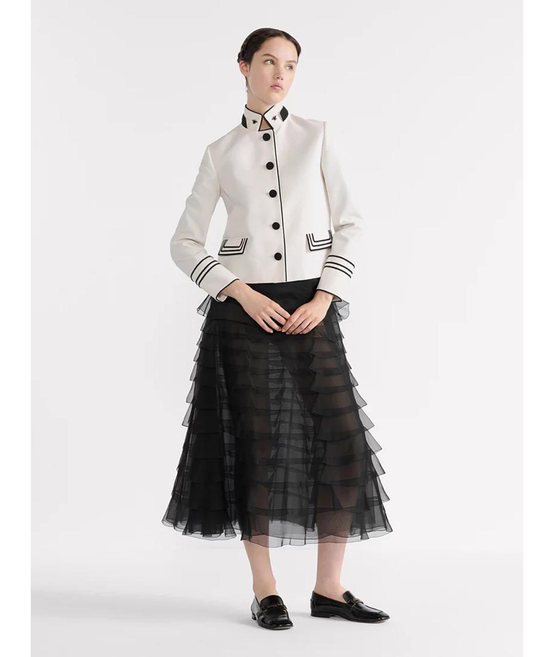 CHRISTIAN DIOR Черная шелковая юбка миди, фото 2