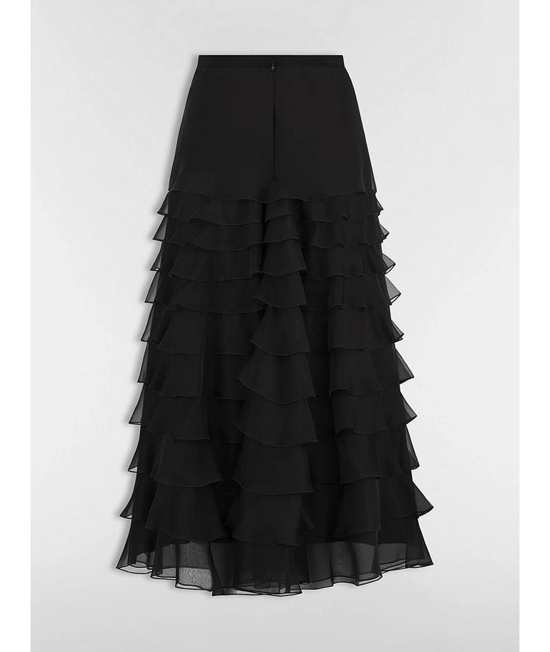CHRISTIAN DIOR Черная шелковая юбка миди, фото 4