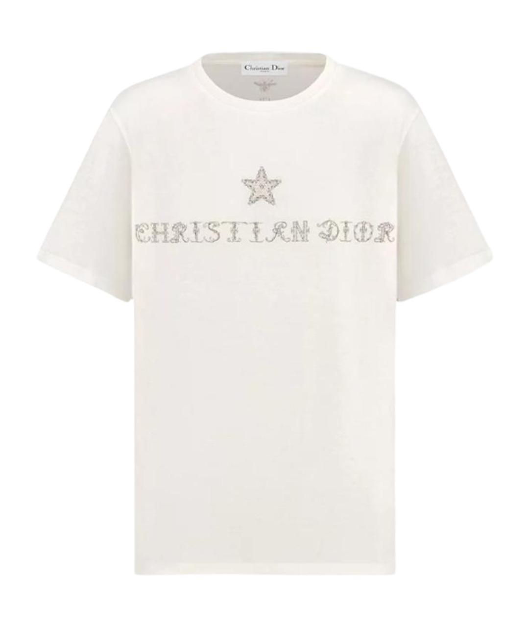 CHRISTIAN DIOR Белая хлопковая футболка, фото 1