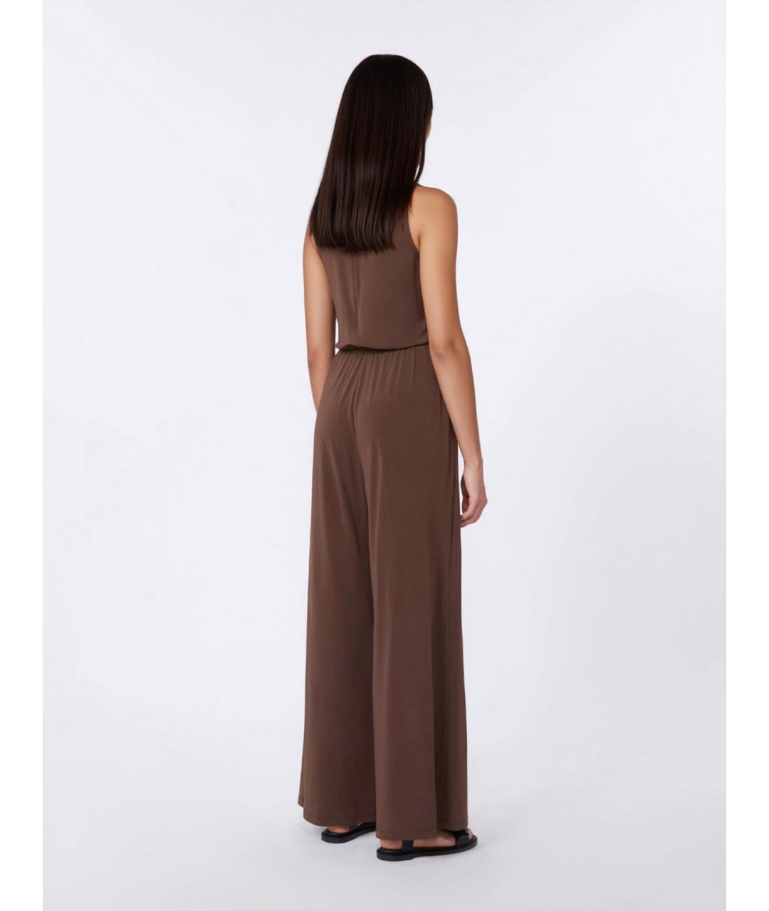 WEEKEND MAX MARA Коричневый вискозный комбинезон, фото 4