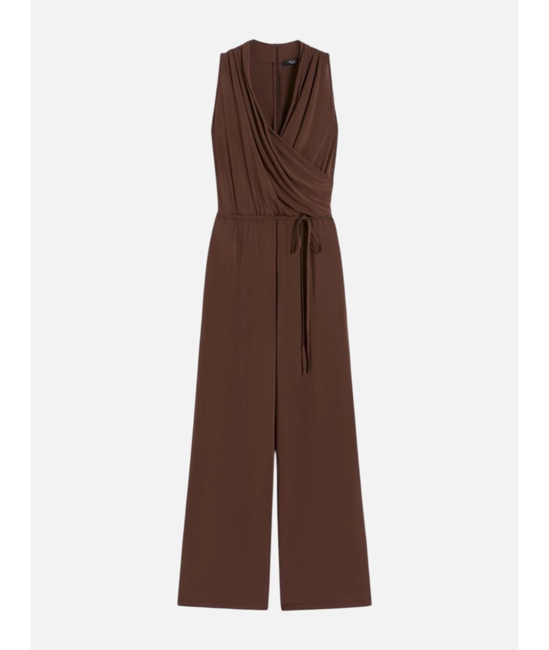 WEEKEND MAX MARA Коричневый вискозный комбинезон, фото 6