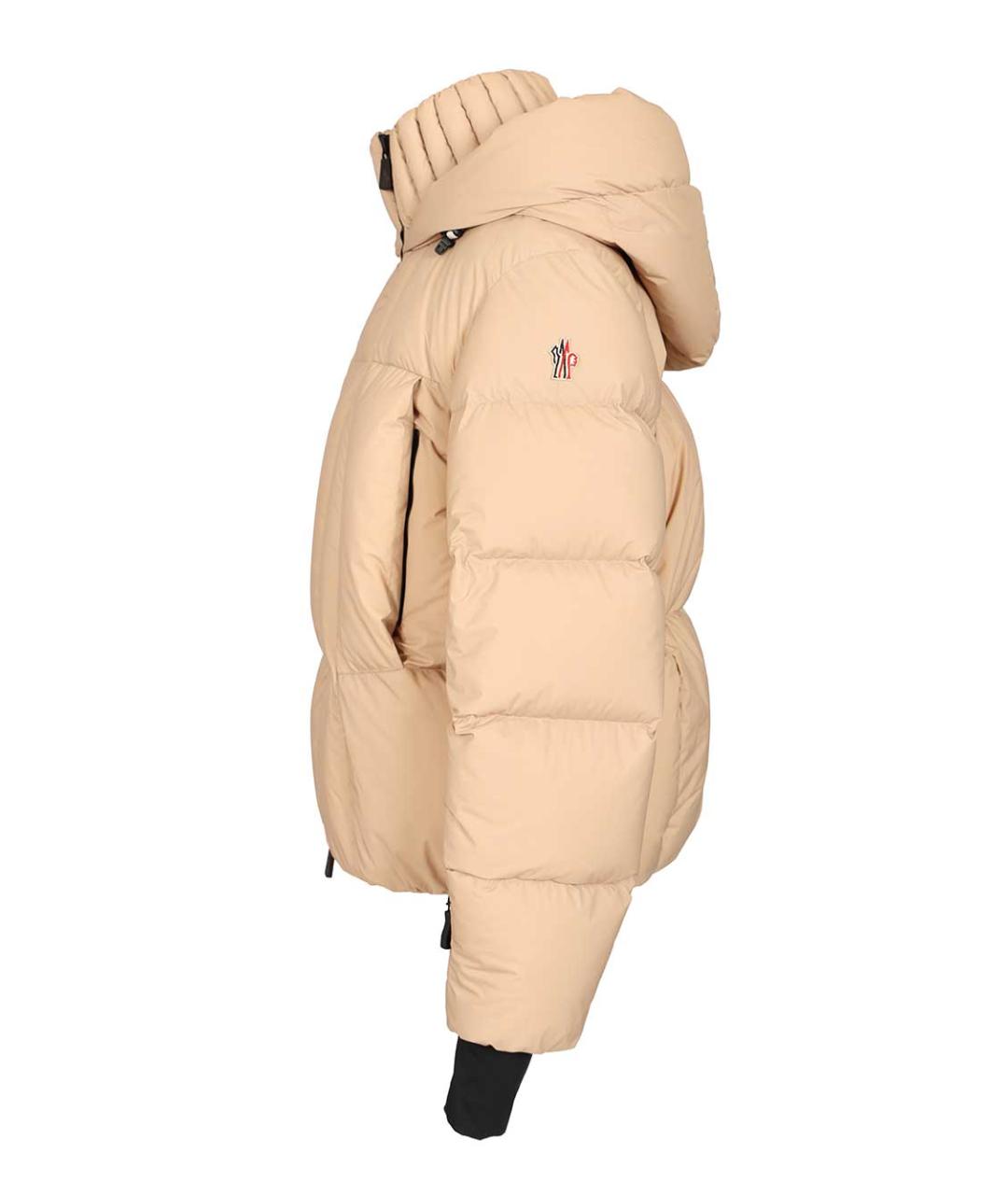 MONCLER GRENOBLE Бежевый полиамидовый пуховик, фото 3