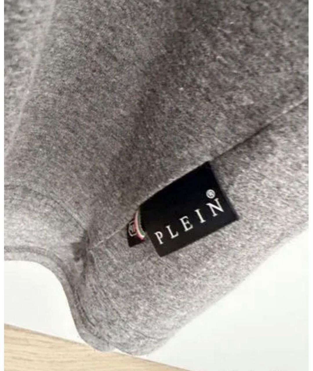 PHILIPP PLEIN Серая хлопковая футболка, фото 4
