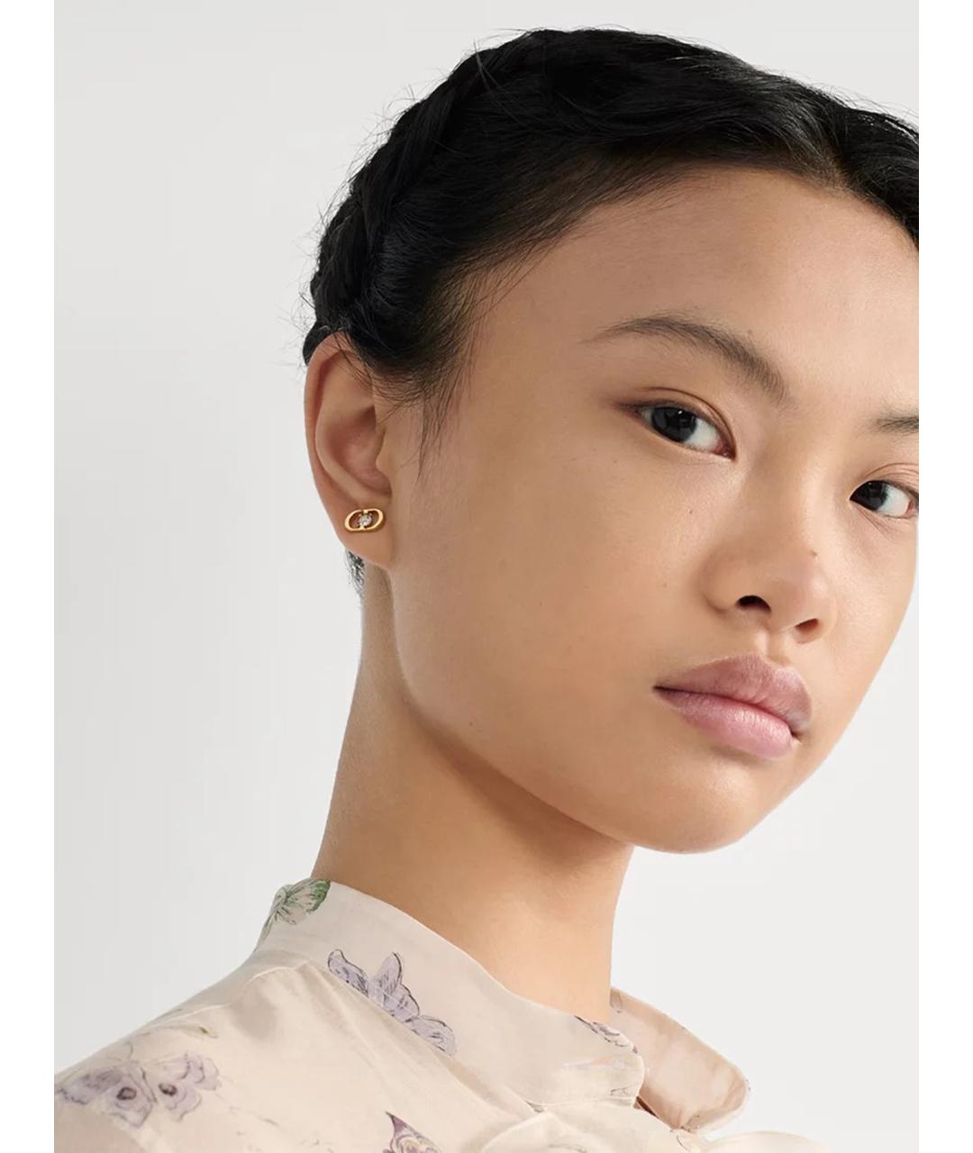 CHRISTIAN DIOR Золотые металлические серьги, фото 2