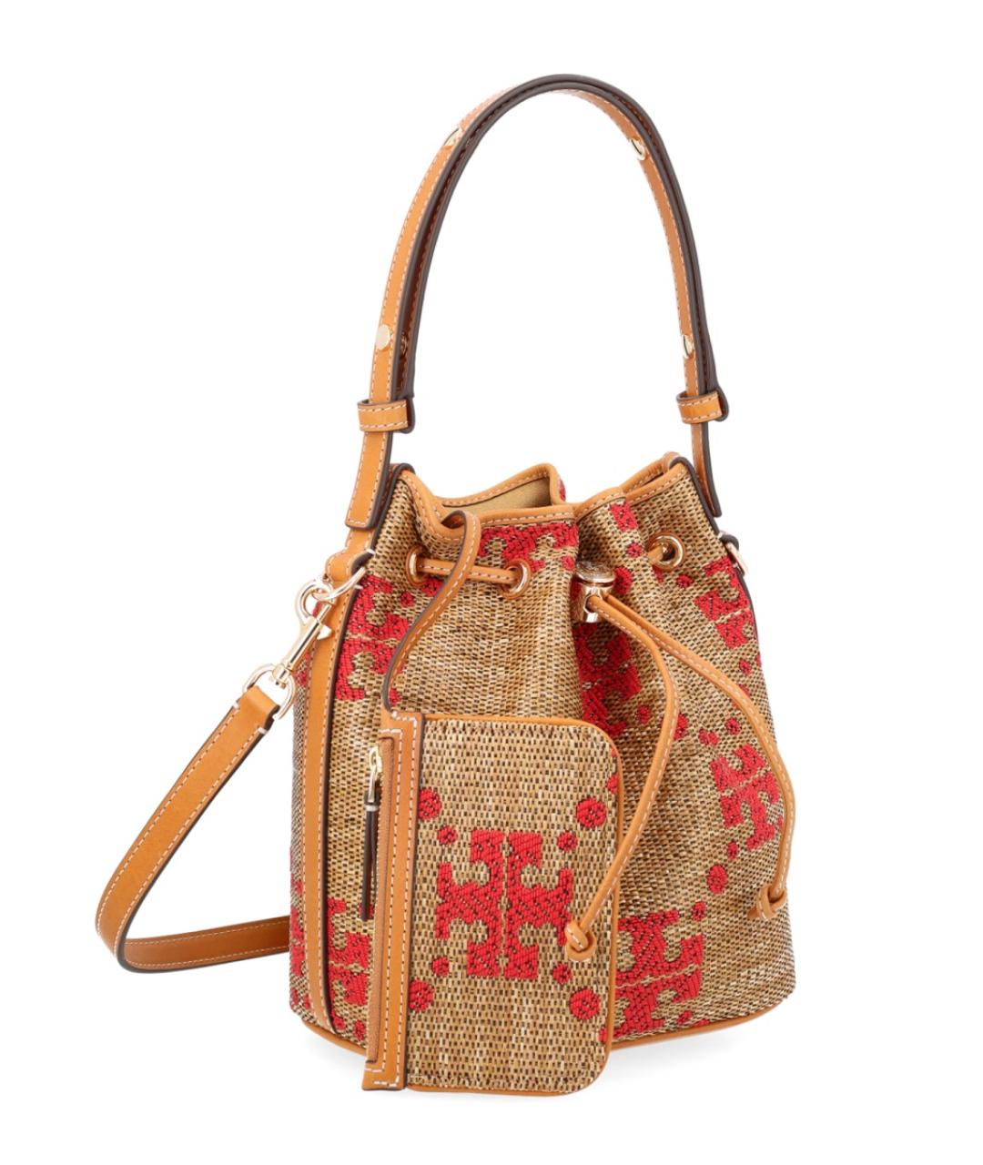 TORY BURCH Бежевая синтетическая сумка тоут, фото 2