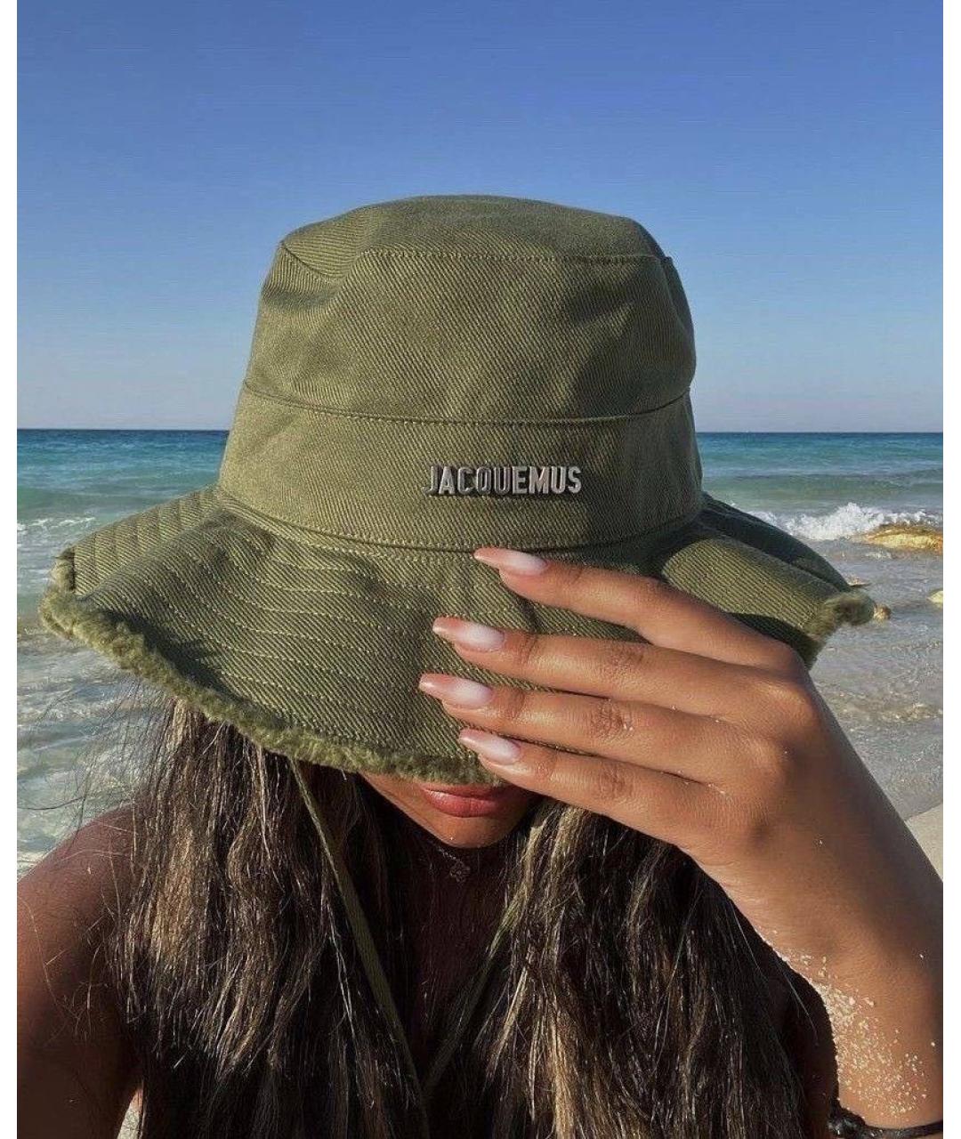 JACQUEMUS Хаки хлопковая панама, фото 2