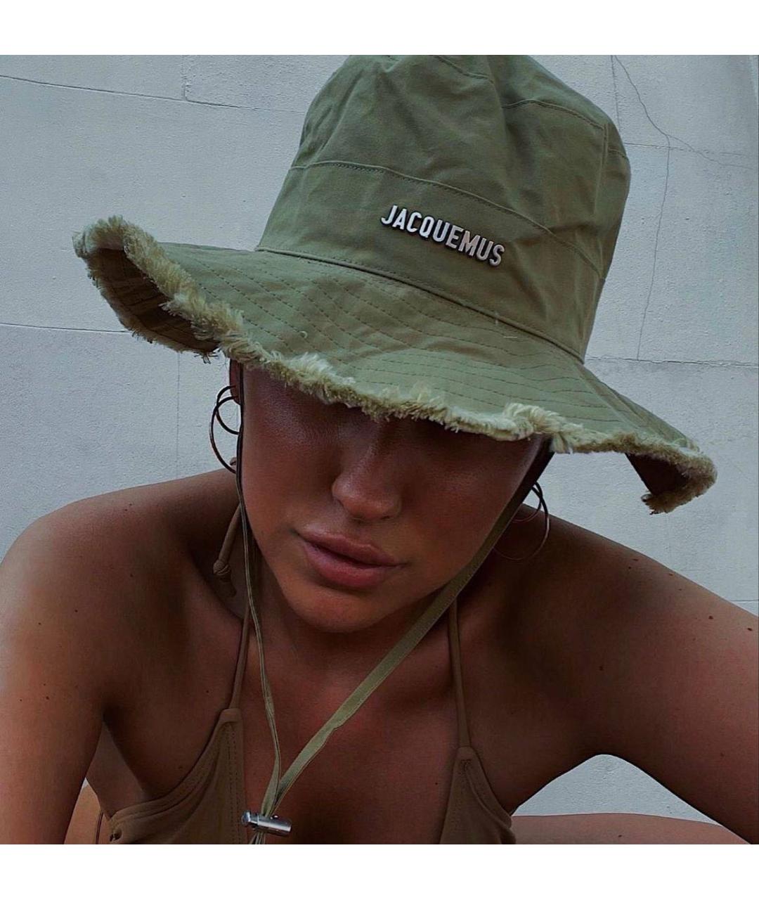 JACQUEMUS Хаки хлопковая панама, фото 7