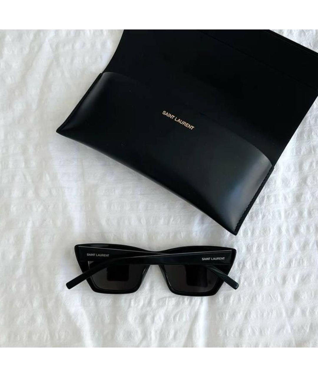 SAINT LAURENT Черные пластиковые солнцезащитные очки, фото 2