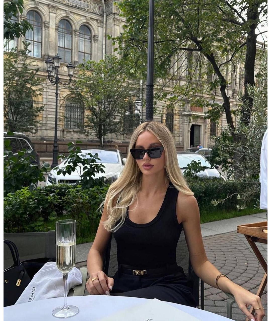 SAINT LAURENT Черные пластиковые солнцезащитные очки, фото 5