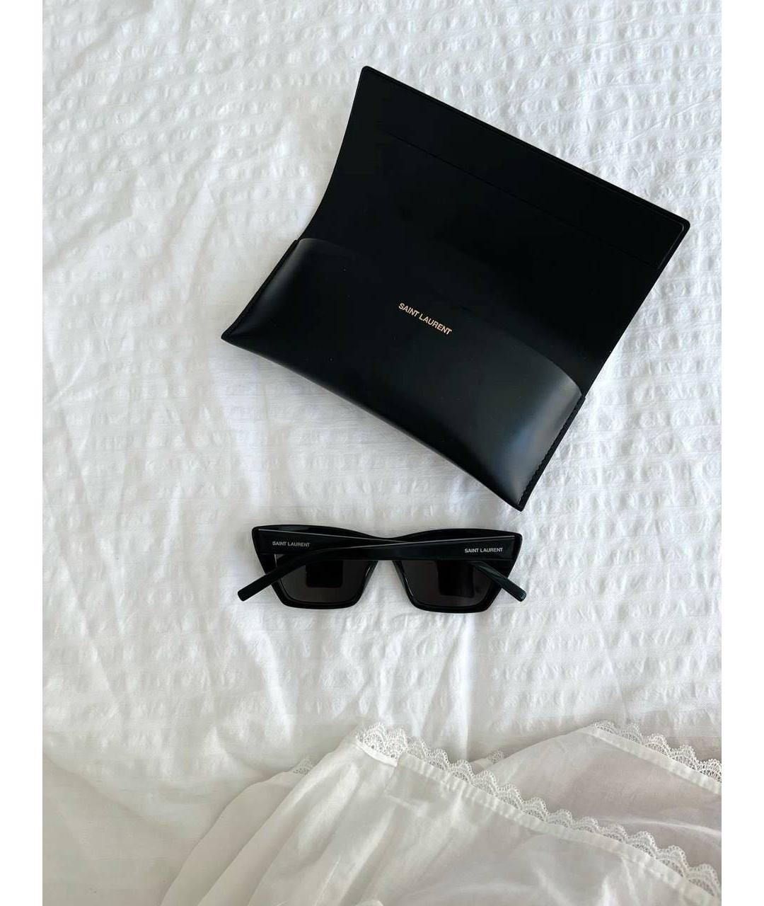 SAINT LAURENT Черные пластиковые солнцезащитные очки, фото 3