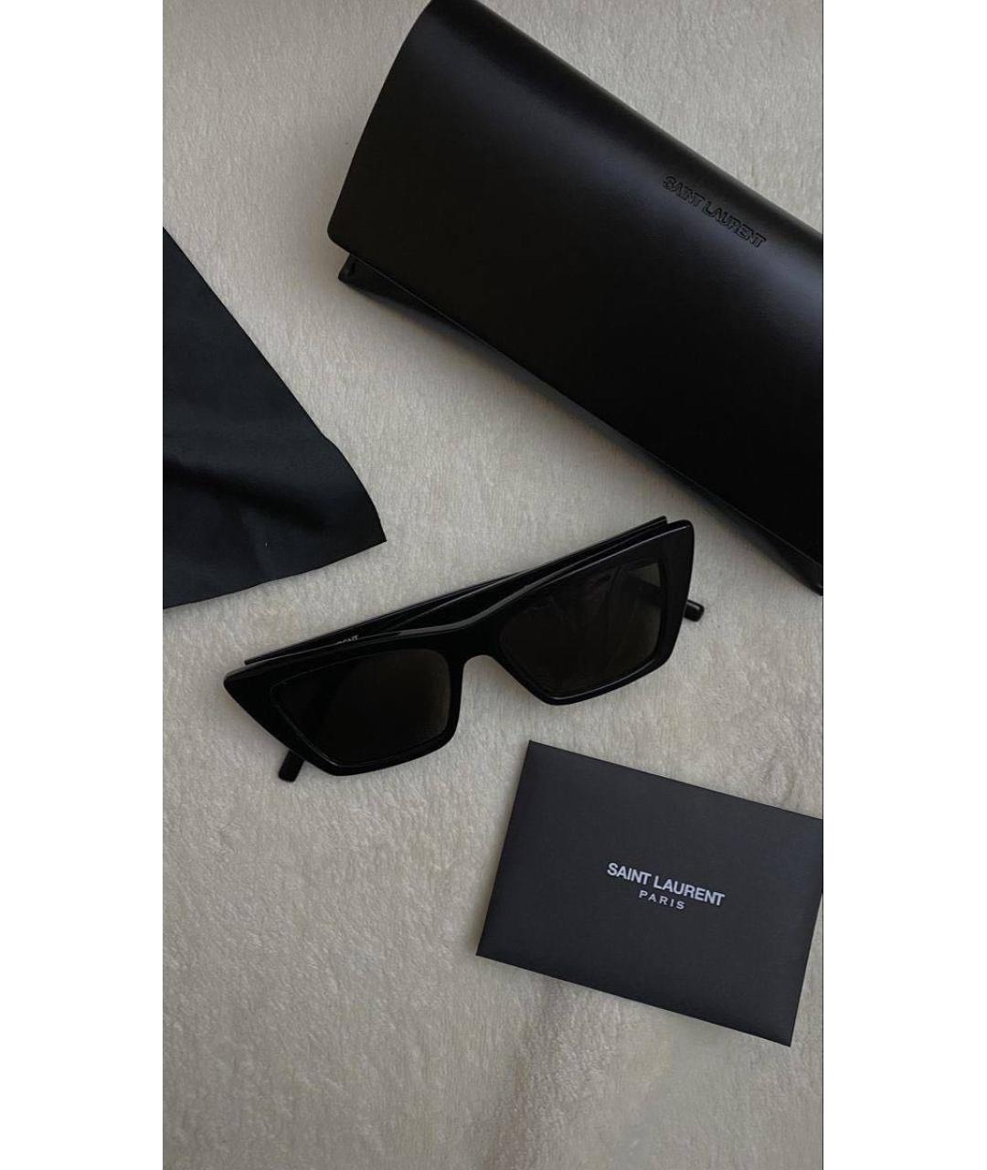 SAINT LAURENT Черные пластиковые солнцезащитные очки, фото 9