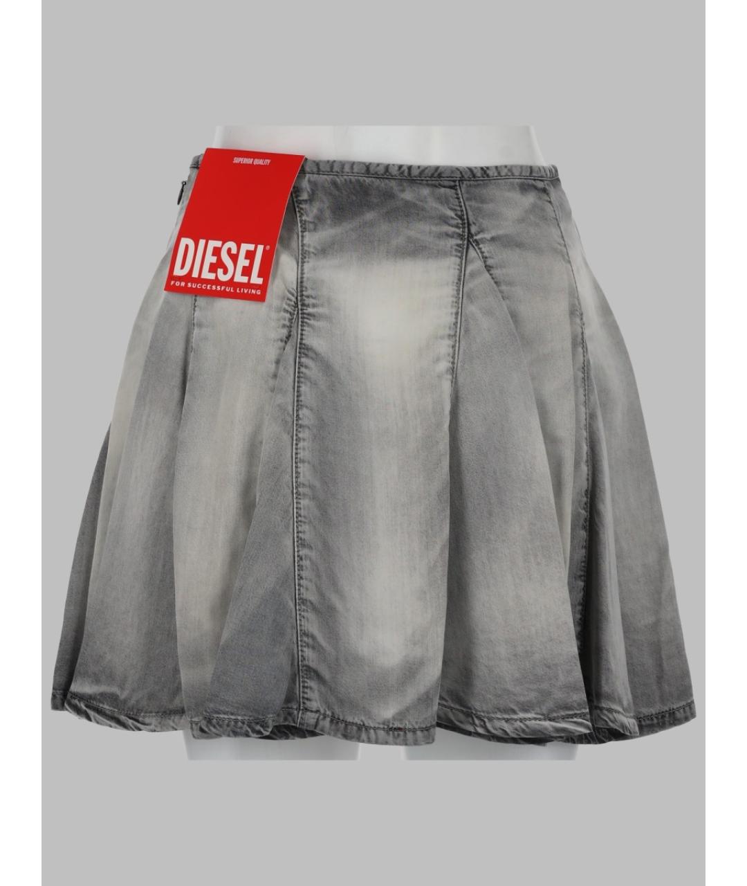 DIESEL Серая деним юбка мини, фото 2