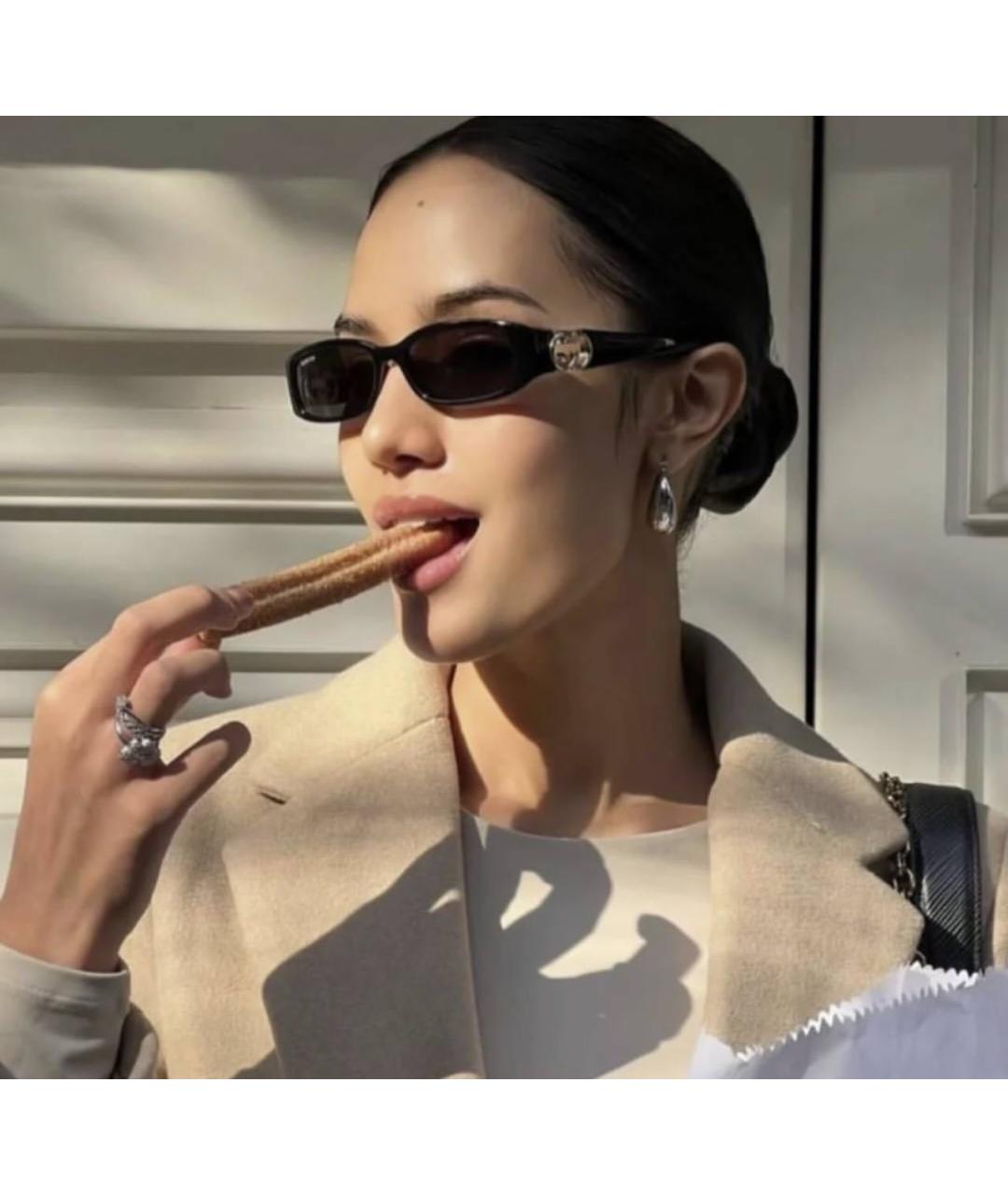 GUCCI Черные пластиковые солнцезащитные очки, фото 7